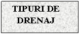 Text Box: TIPURI DE DRENAJ