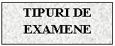 Text Box: TIPURI DE EXAMENE