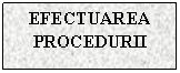 Text Box: EFECTUAREA PROCEDURII