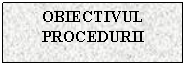 Text Box: OBIECTIVUL PROCEDURII