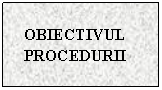 Text Box: OBIECTIVUL PROCEDURII
