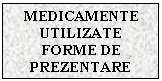 Text Box: MEDICAMENTE UTILIZATE
FORME DE PREZENTARE 
