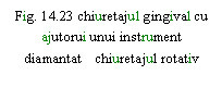 Text Box: . 14.23 chiuretajul gingival cu ajutorui unui instrument diamantat    chiuretajul rotativ